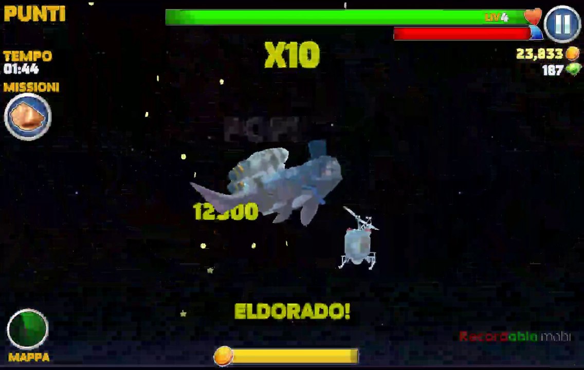 Hungry shark evolution big daddy eat gold big daddy and robot shark fly and 2 MEGALODON!