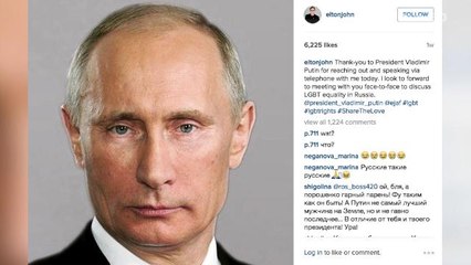 Elton John gets real phone call from Vladimir Putin after prank