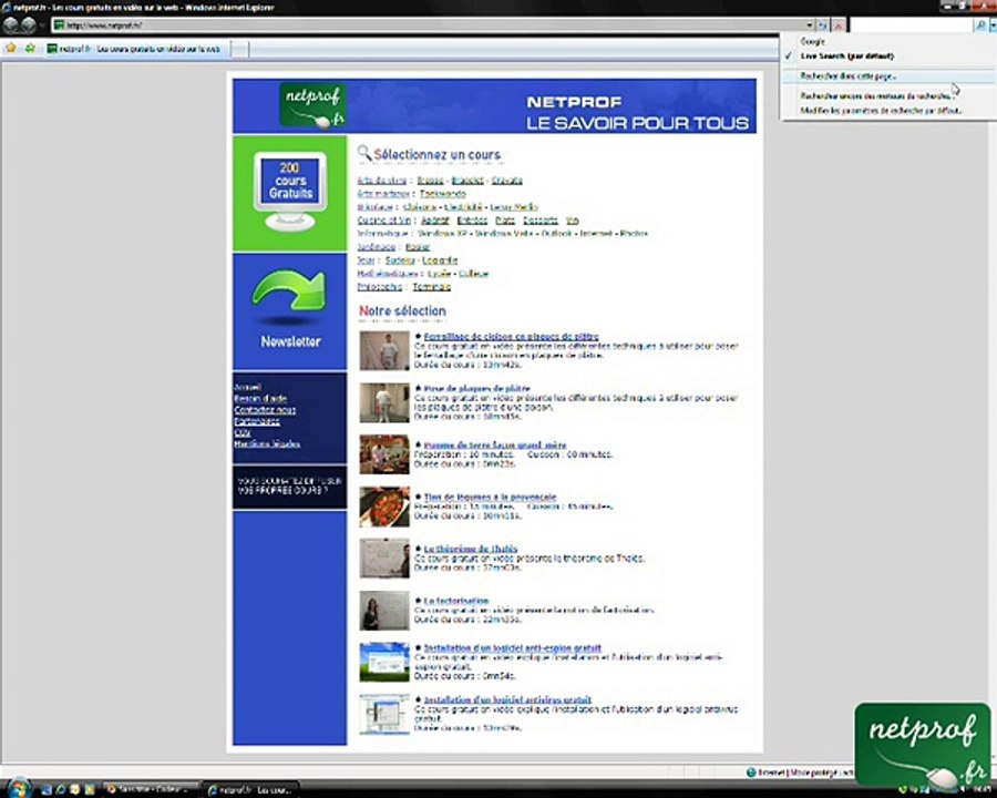 Configurer IE 7 pour Google