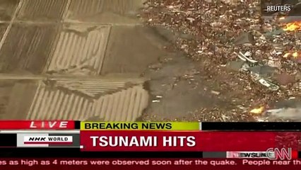 Impressionnantes images du tsunami au Japon