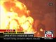 Une raffinerie en feu après le tremblement de terre au Japon