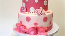 Pink and White Birthday cake - Birthday cake idea - 2 tier baby cake
