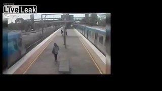 Teen jumps from moving train CCTV/Cellphone POV