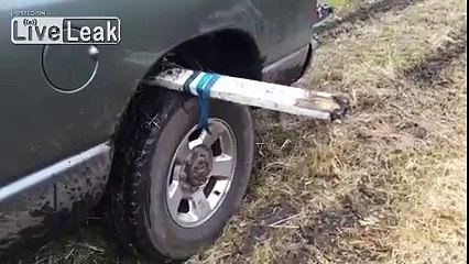 Car stuck in mud in New Zealand