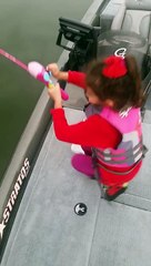 Avery crushes huge bass on barbie pole!