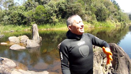 Mergulho, apneia, aguas rasas e cachoeiras da Serra do Mar, São Pulo, Brasil, 2015