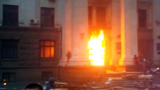 Building fire in Odessa,Ukraine...