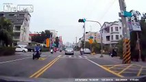 Scooter rider lucky to survive