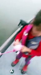 Avery crushes huge bass on barbie pole!