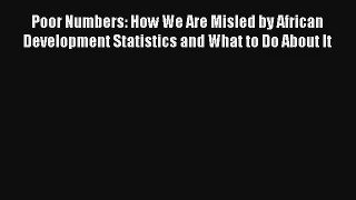 Poor Numbers: How We Are Misled by African Development Statistics and What to Do About It Livre