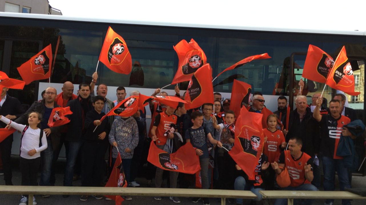 Départ du car affrété par le Stade rennais