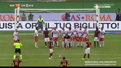 Miralem Pjanic 2:0 Free-Kick Goal | Roma v. Carpi 26.09.2015 HD