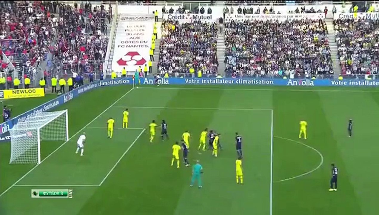 Goal Serge Aurier 90' - Nantes 1-4 Paris Saint Germain - 26-09-2015 HD