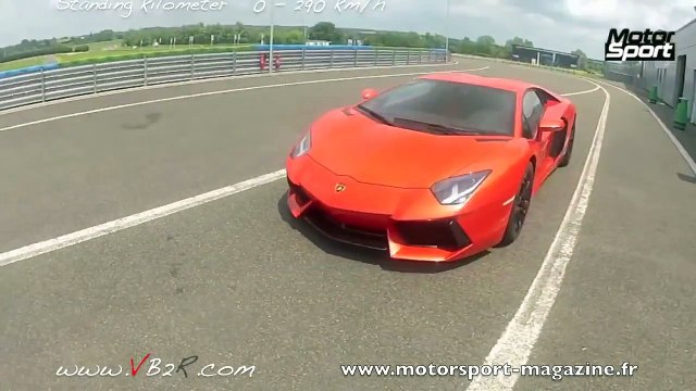 Acceleration lamborghini Aventador 0-290 km-h LP 700-4 . full speed . standing kilometer (gopro)