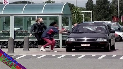 Tie Stuck in a Car Door Prank : Worlds Funniest Gags