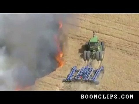 farmer helps prevent fire from spreading