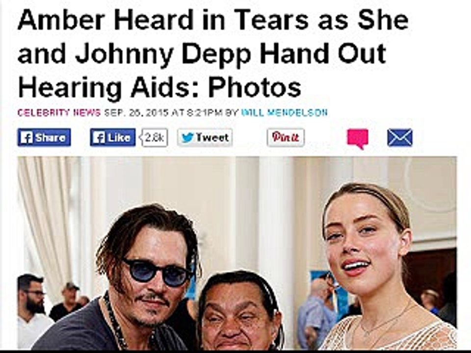 Amber Heard In Tears As She, Johnny Depp Hand Out Hearing Aids Photos