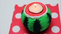 DIY Recycled Bottles Crafts Ideas: Watermelon Candle Holder