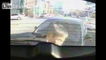 LiveLeak.com - Man smashed into and pinned against rear of another vehicle