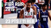 Sani Sakakini (23 points / 12 rebounds) v India - 2015 FIBA Asia Championship