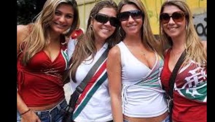 Beautiful football fans in stadium