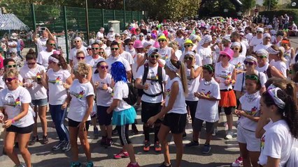 Échauffement avant le départ de la Run Bow Colors à Saint-Mandrier