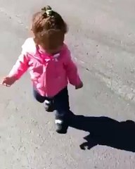 Baby scared from his own shadow