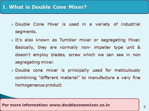 double cone mixer - Industrial Mixing Solution