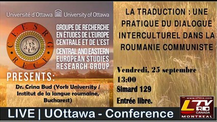 2015-09-25 Crina Bud’s lecture from University of Ottawa - Part One