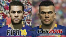 FIFA 16 vs PES 2016 BARCELONA Face Comparison