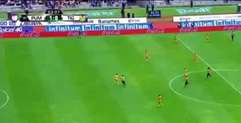 Gol de Ismael Sosa - Pumas UNAM  Vs  Tigres UANL - Jornada 10 - LIga Mx 2015