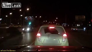Pedestrian Cleaned Up By Speeding Car