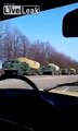 A detachment of eighteen Ukrainian Army BM-27 'Urugan' multiple rocket launchers filmed near Sumy