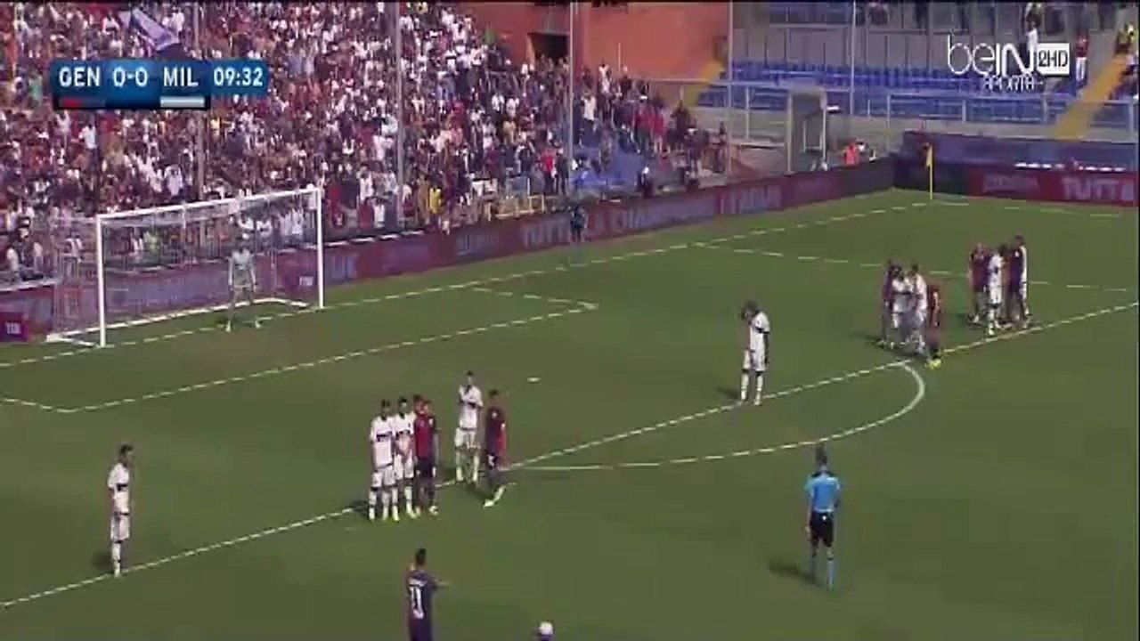 Blerim Dzemaili Free Kick Goal - Genoa vs AC Milan 1-0 [27.9.2015] Serie A