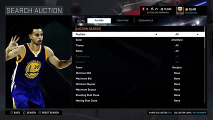 NBA 2K16 Harden Normal AH Count and Pricing