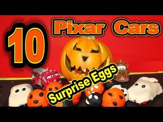 Disney Pixar Cars Play Doh Surprise Eggs Micro Drifters  Halloween Special Zombies