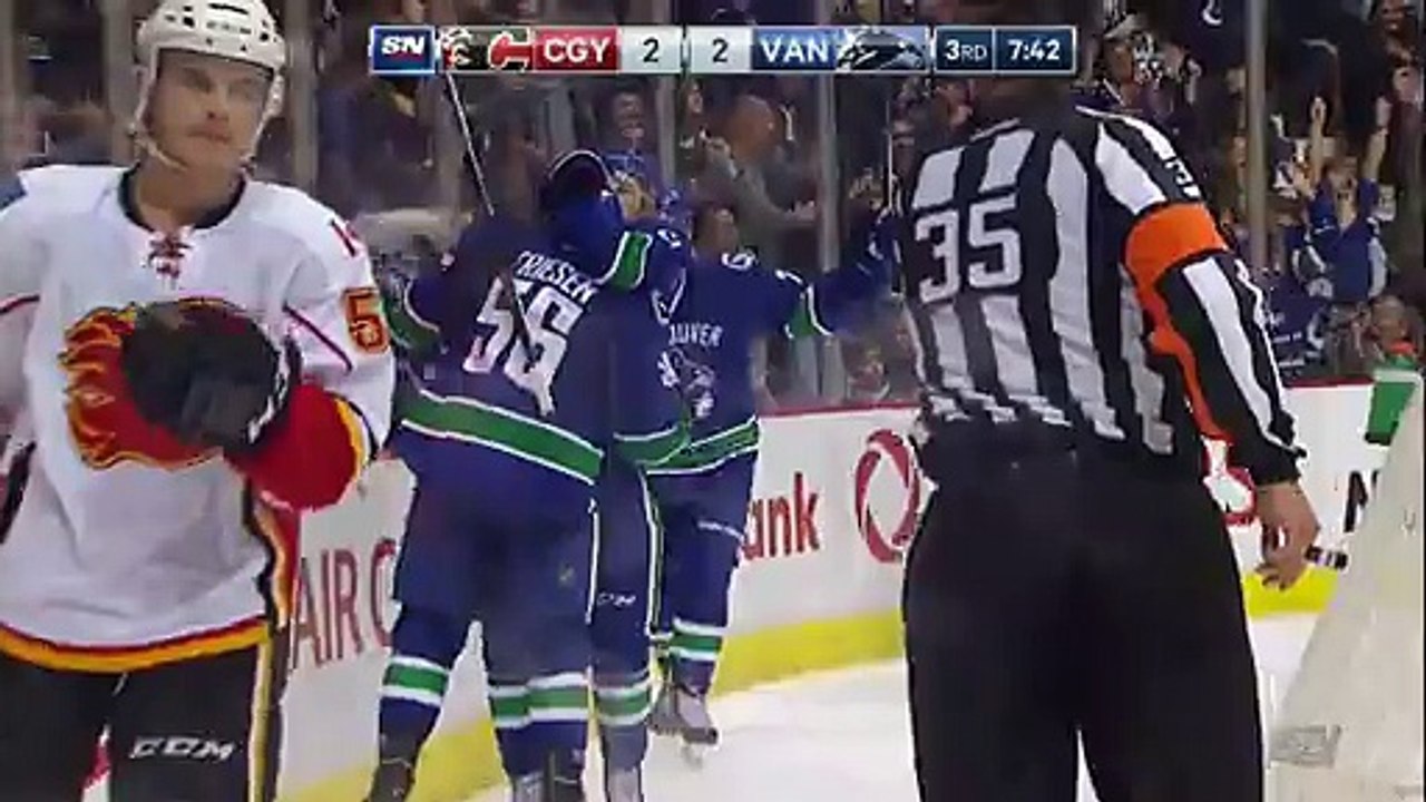 Alex Friesen 3-2 Goal vs. Flames (Sept. 26, 2015 (1)