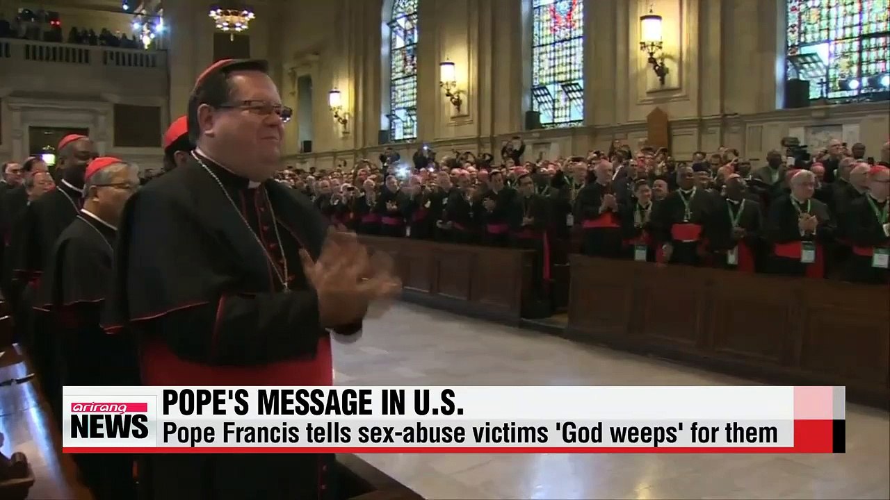 Pope Francis tells sex-abuse victims 'God weeps' for them