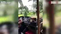 LiveLeak.com - Shocking video of bus driver putting on his socks and shoes at the wheel