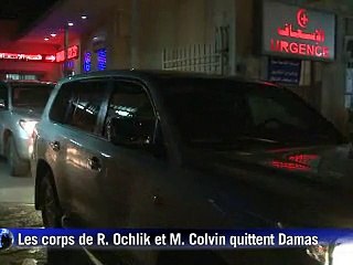 Syrie: les corps des journalistes Rémi Ochlik et Marie Colvin ramenés en France