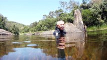 Segredos das águas do Rio Paraibuna, a nascente do Rio, mapeando o fundo do Rio, SP, Serra do Mar, Brasil, 2015