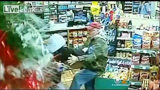 Perp breaks his toy gun during hold up attempt. Flees without ever talking to a cashier.