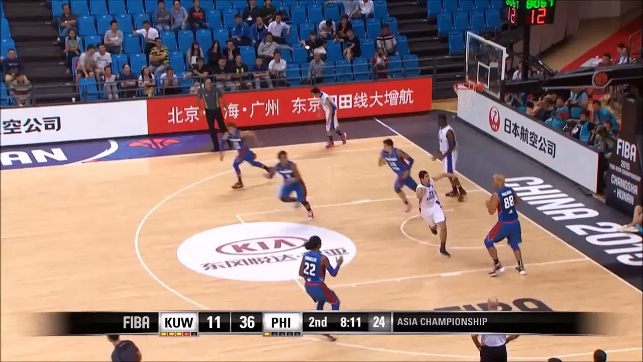 Calvin (The Beast)Abueva fastbreak Dunk - Gilas Pilipinas 3.0 vs Kuwait - FIBA Asia Championship September 25,2015