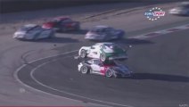 Freak crash as one car mounts another in Porsche Carrera Cup