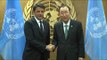 New York - Assemblea Generale delle Nazioni Unite: Renzi incontra Ban Ki-moon (27.09.15)