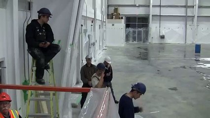 Aircraft Hangar Foam Fire Suppression Test - Prince George.wmv