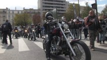 Manifestation bikers du 12 mars, barbecue geant sur la rocade à toulouse.