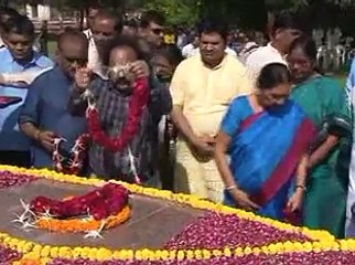 Gandhinagar floral tribute to Vitthalbhai Patel by Gujarat CM Ganpat Vasava