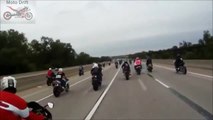 Motorcyclists Try To Evade Police After They Set up A Road Block