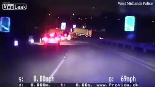 LiveLeak.com - High-speed police chase ends on garage roof